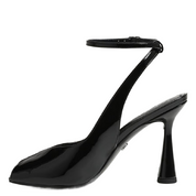 ESME PEEP TOE PUMP PATENT BLACK