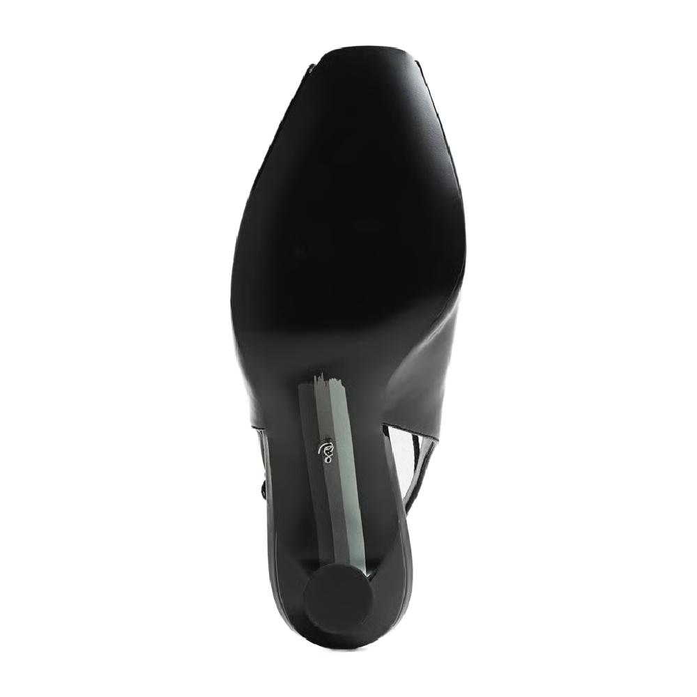 ESME PEEP TOE PUMP PATENT BLACK