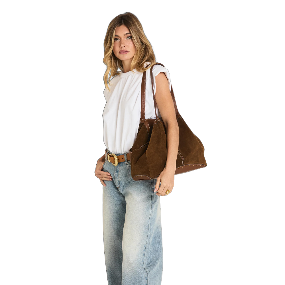 MERYL CARRYALL CINNAMON SUEDE