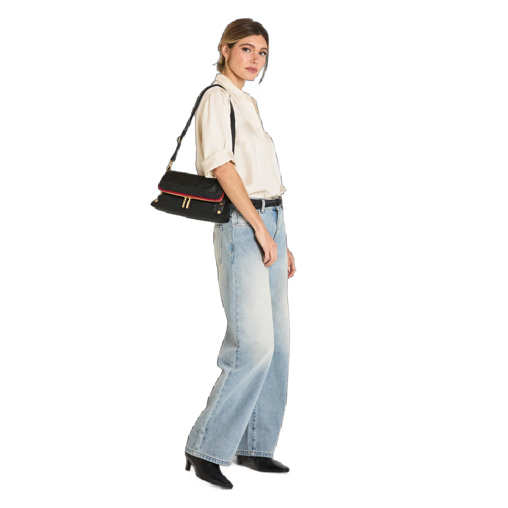 BEVERLY MED BLACK RED ZIP