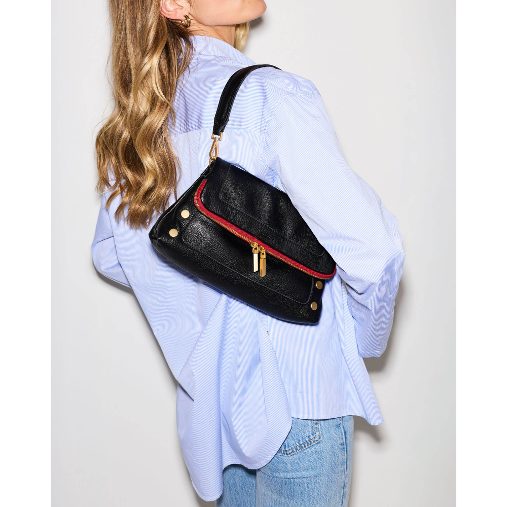 BEVERLY MED BLACK RED ZIP