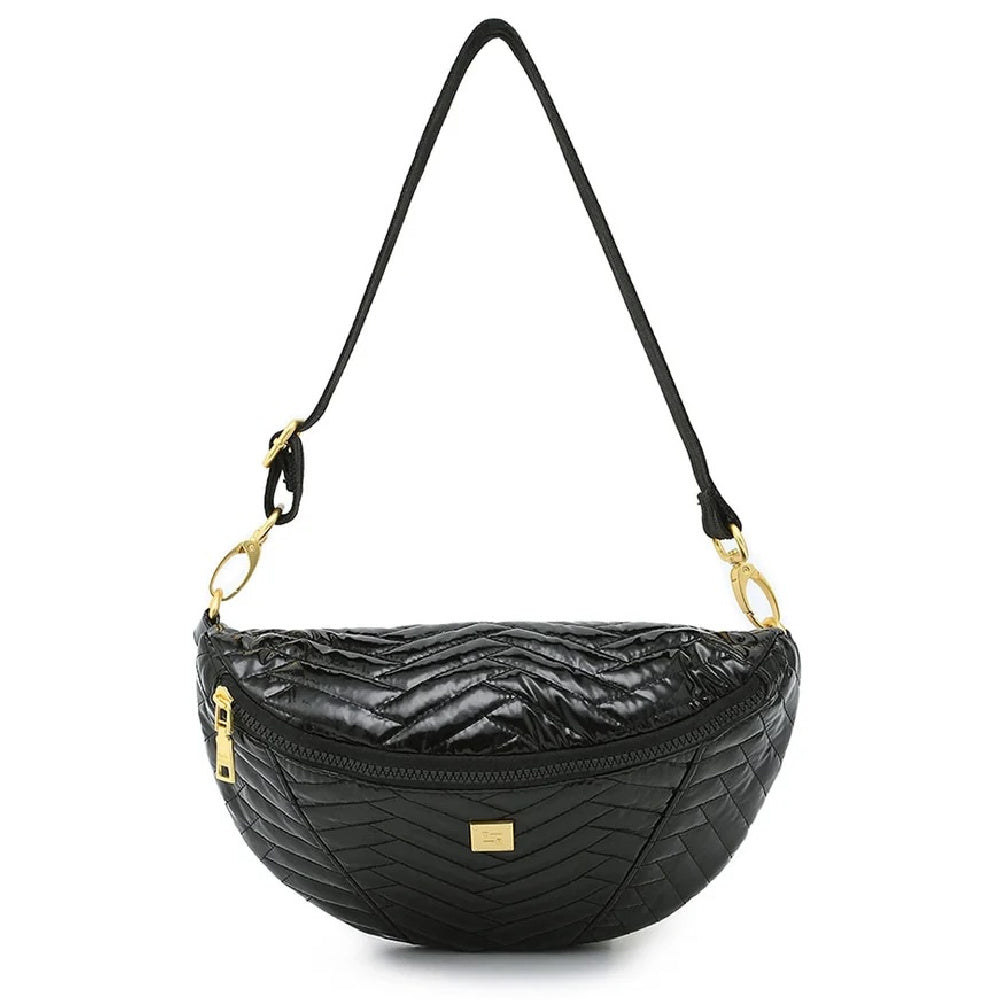 LITTLE RUNAWAY MOTO BLACK W/ GOLD HARDWARE