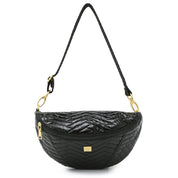 LITTLE RUNAWAY MOTO BLACK W/ GOLD HARDWARE