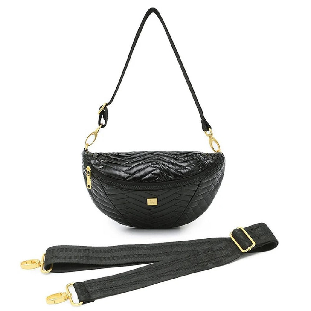 LITTLE RUNAWAY MOTO BLACK W/ GOLD HARDWARE