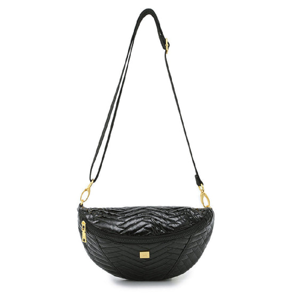 LITTLE RUNAWAY MOTO BLACK W/ GOLD HARDWARE