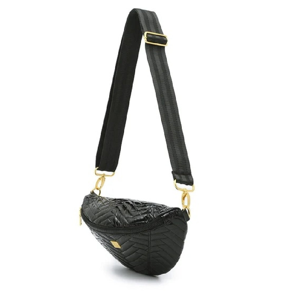 LITTLE RUNAWAY MOTO BLACK W/ GOLD HARDWARE