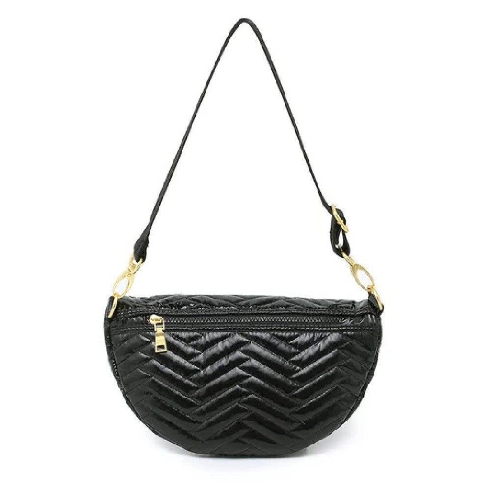 LITTLE RUNAWAY MOTO BLACK W/ GOLD HARDWARE