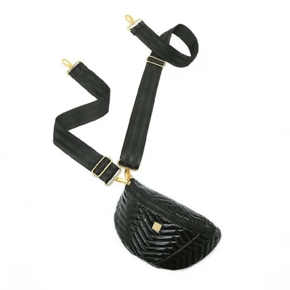 LITTLE RUNAWAY MOTO BLACK W/ GOLD HARDWARE