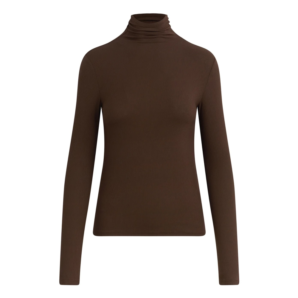THE TONY LONG SLEEVE TOP DARK CHOCOLATE
