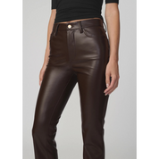 THE VEGAN LEATHER HI HONEY DARK CHOCOLATE PANT