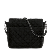 MEDIUM CROSBY LOCK CROSSBODY BLACK VELVET FINISH