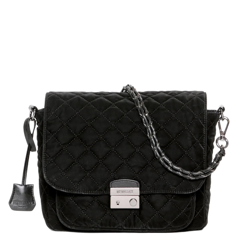 MEDIUM CROSBY LOCK CROSSBODY BLACK VELVET FINISH