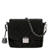 MEDIUM CROSBY LOCK CROSSBODY BLACK VELVET FINISH