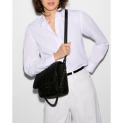 MEDIUM CROSBY LOCK CROSSBODY BLACK VELVET FINISH