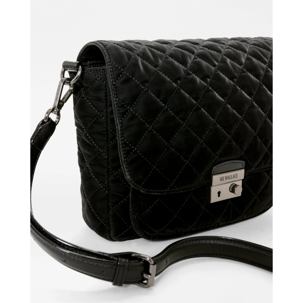 MEDIUM CROSBY LOCK CROSSBODY BLACK VELVET FINISH