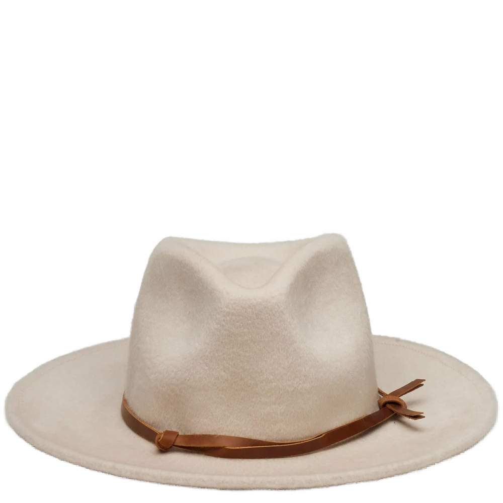FOLEY BRUSHED WOOL FELT FEDORA IN BONE