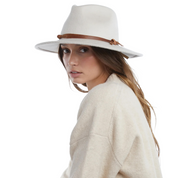 FOLEY BRUSHED WOOL FELT FEDORA IN BONE