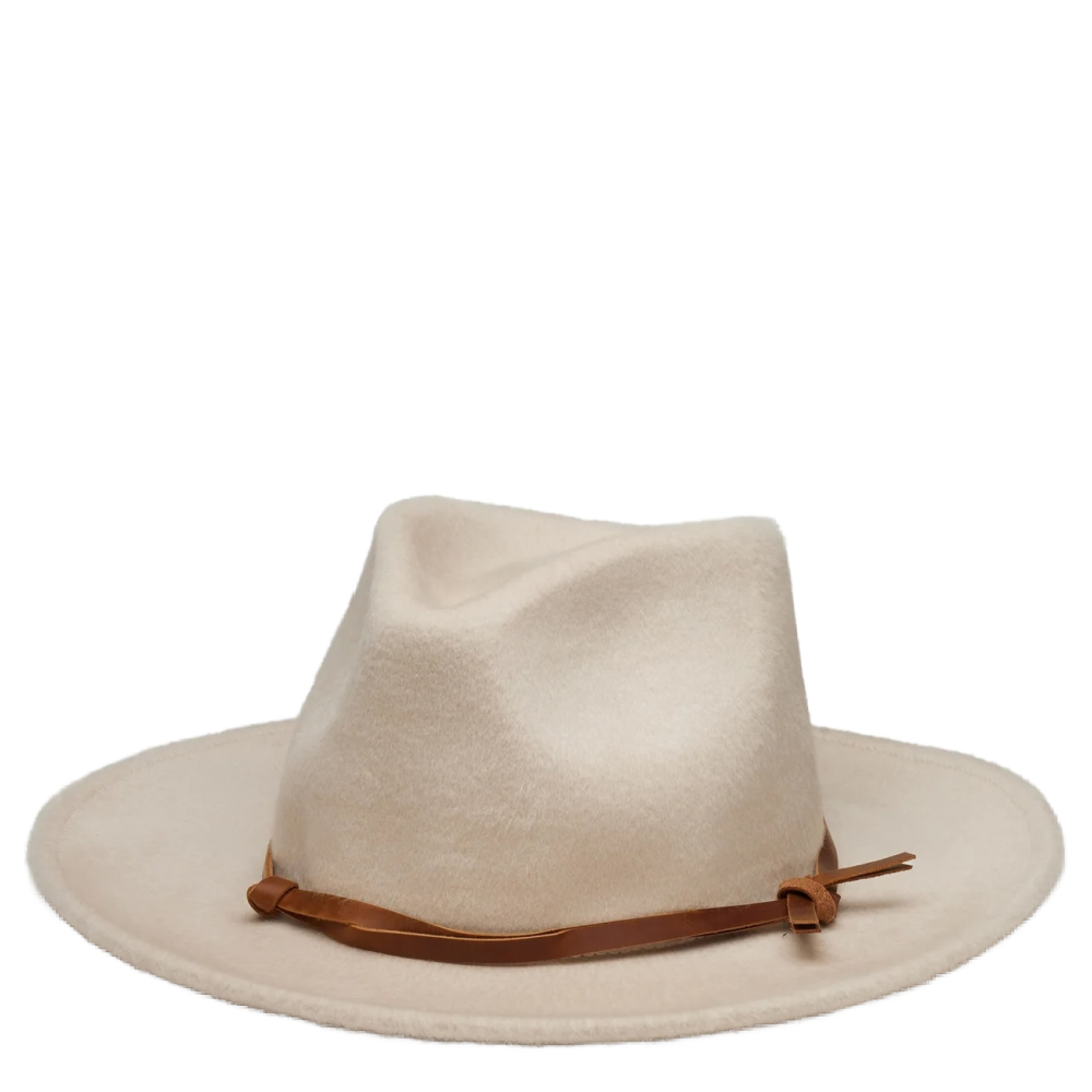 FOLEY BRUSHED WOOL FELT FEDORA IN BONE