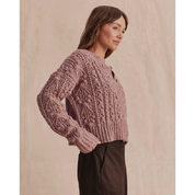 HARTFORD BOBBLE CARDIGAN CRUSHED BERRY