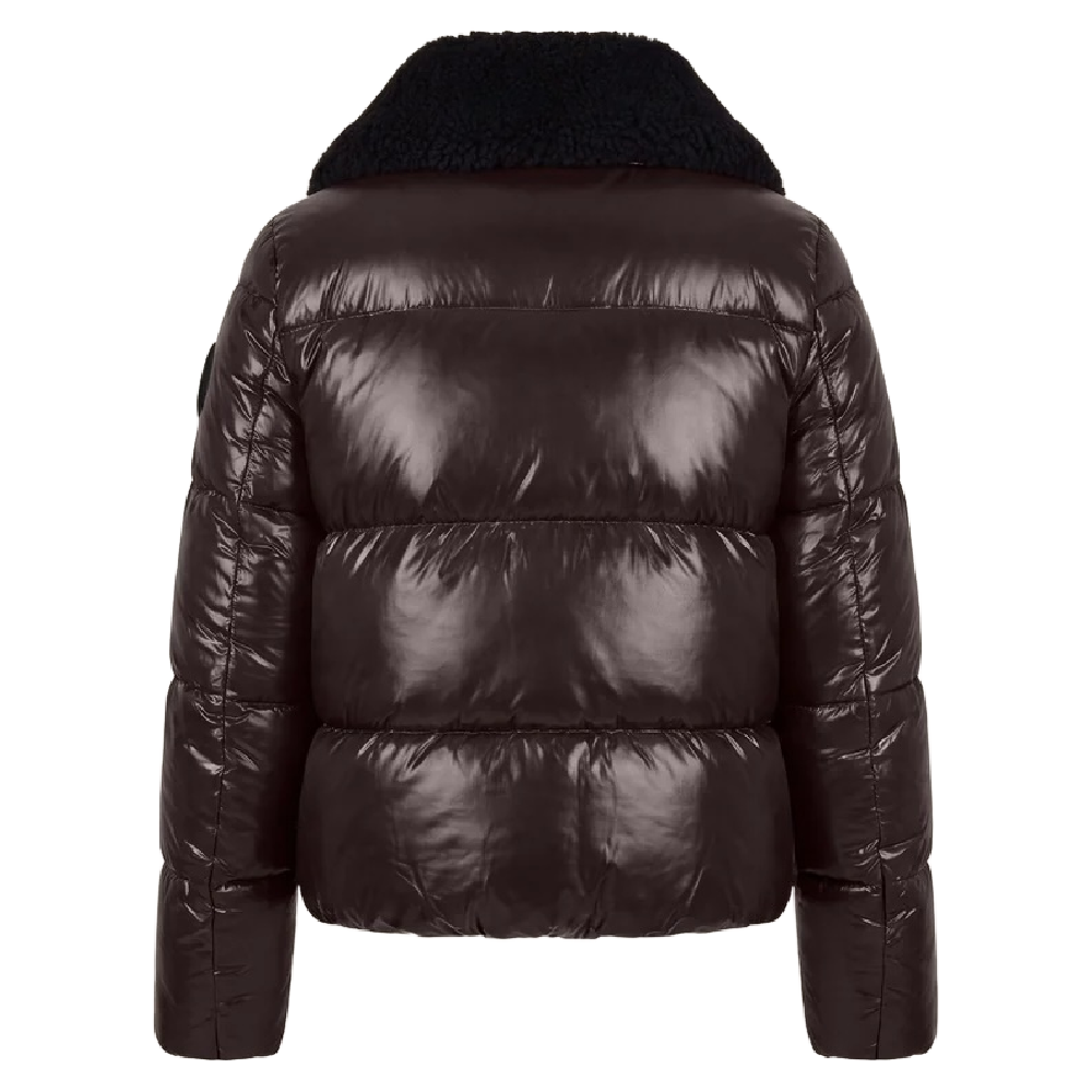 WOMEN'S PUFFER JACKET MOD. MOMA IN BROWN BLACK
