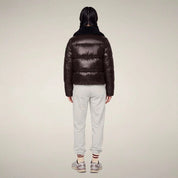 WOMEN'S PUFFER JACKET MOD. MOMA IN BROWN BLACK