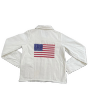 WHITE DENIM FLAG JACKET