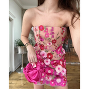 SILK KNOT BAG FUSHIA