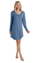 QUINN Y-NECK HENLEY SLEEPSHIRT