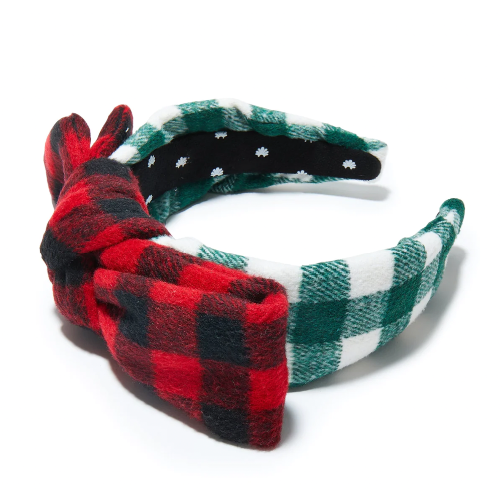 PEPPERMINT MIXED FLANNEL HOLLY HEADBAND