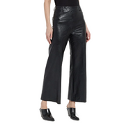 VEGAN LEATHER WIDE LEG BLACK
