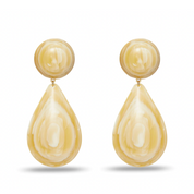 BONE LARGE DOME TEARDROP EARRINGS