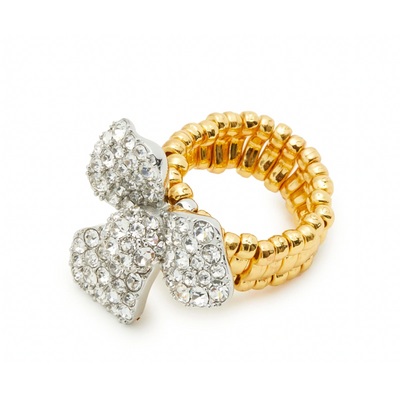 CRYSTAL PAVE TRILLIUM STRETCH RING