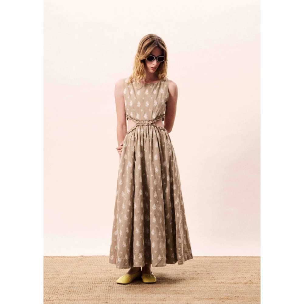 STELLARIA DRESS BROWN ICE