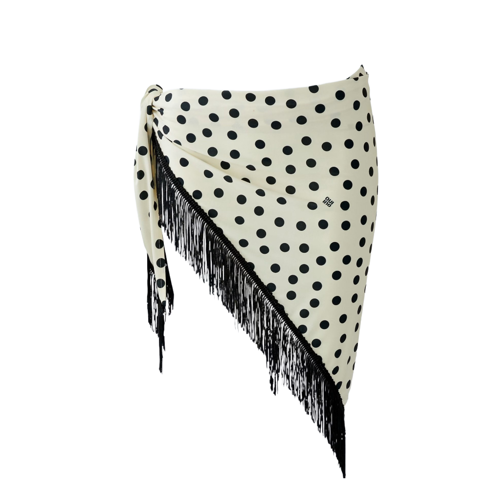 SCARF WHITE BLACK