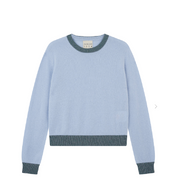 CASHMERE LUREX CREW BLUE