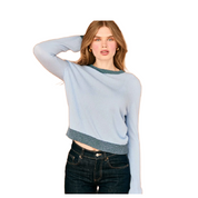 CASHMERE LUREX CREW BLUE