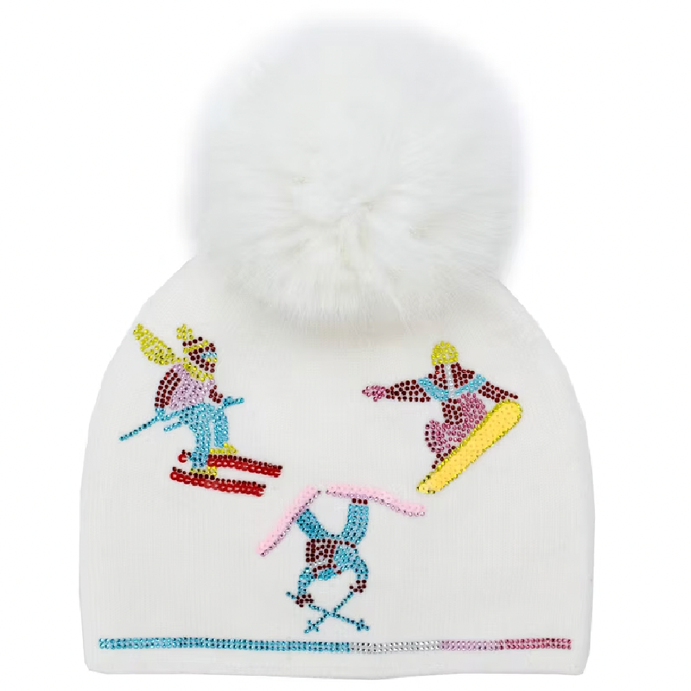 KNIT BEANIE SKIERS WHITE