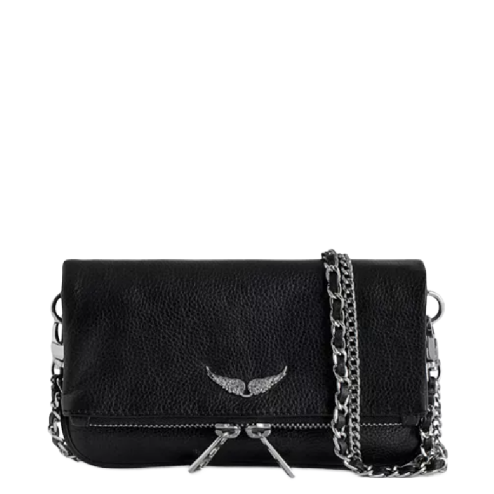 ROCK MINI GRAINED CROSSBODY BLK/SLV