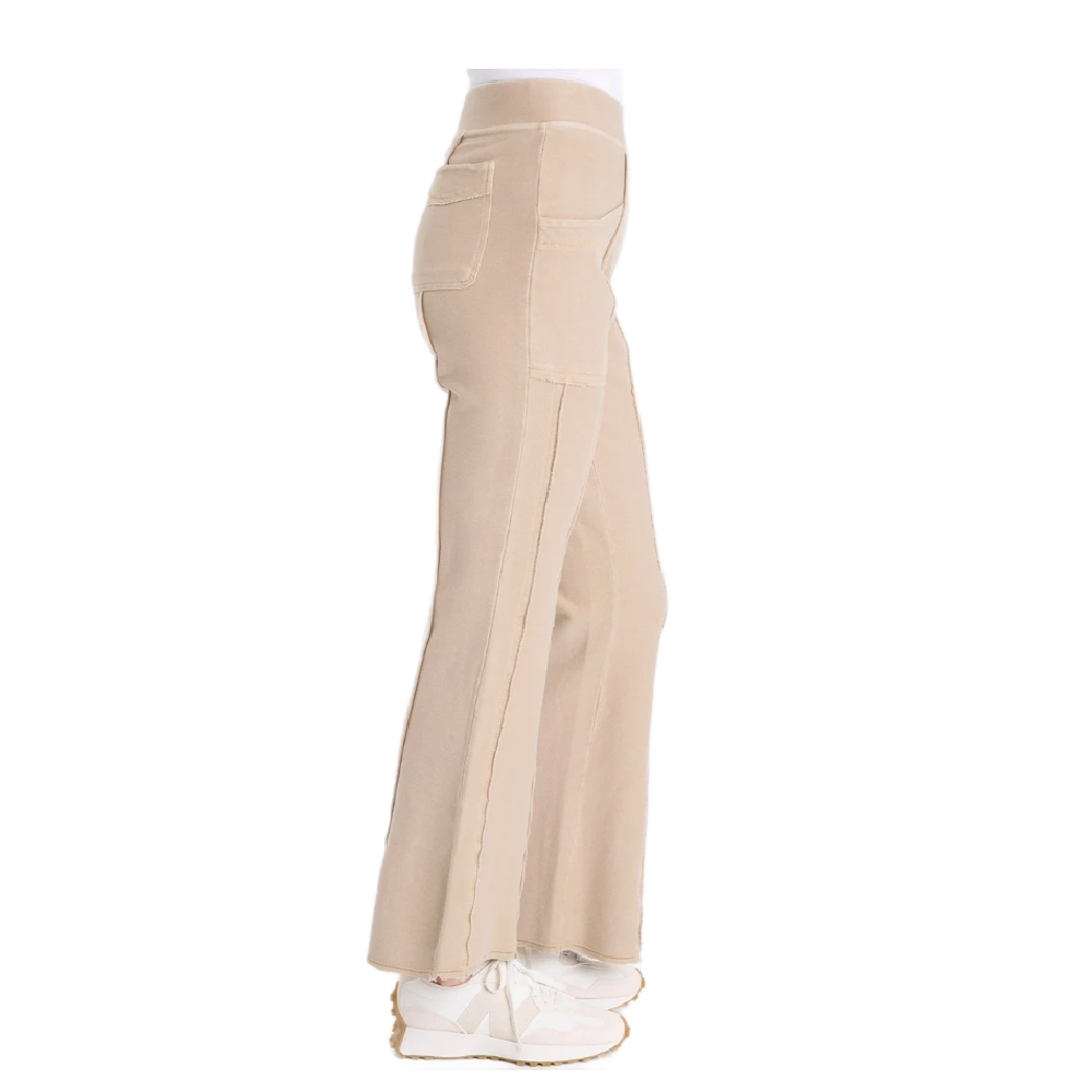 LUCIUS KNIT FLARE LEG PANT BEIGE