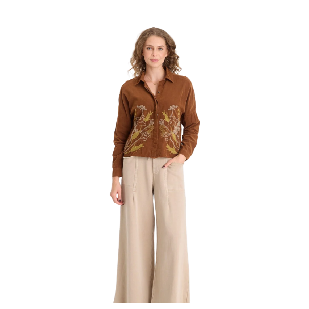 KYLE BUTTON UP BROWN