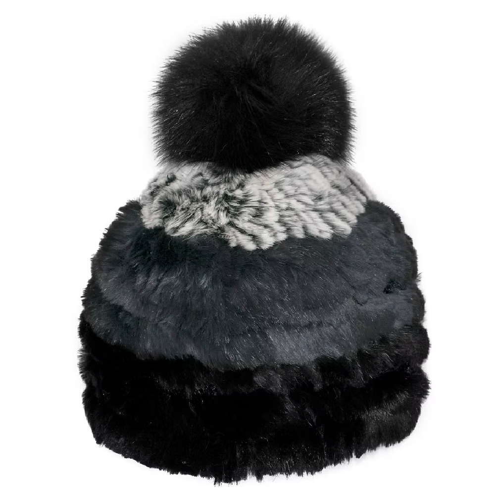 RABBIT 3 TONE BEANIE BLACK