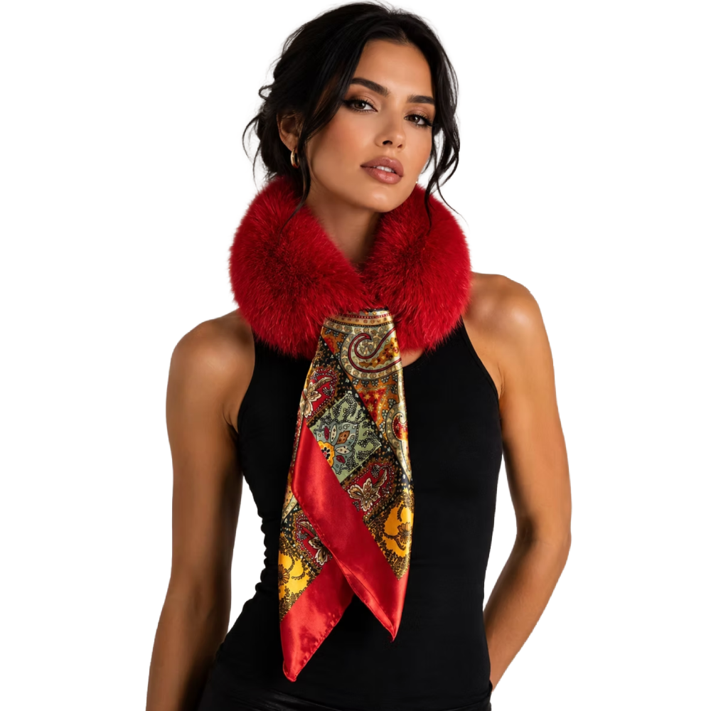 SILK SCARF COLLAR RED