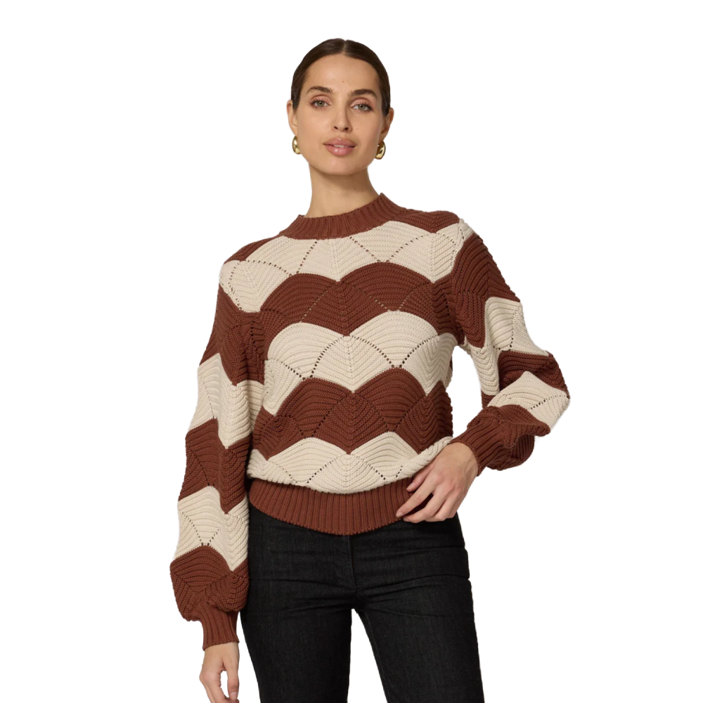 KORI SWEATER TERRACOTTA & IVORY