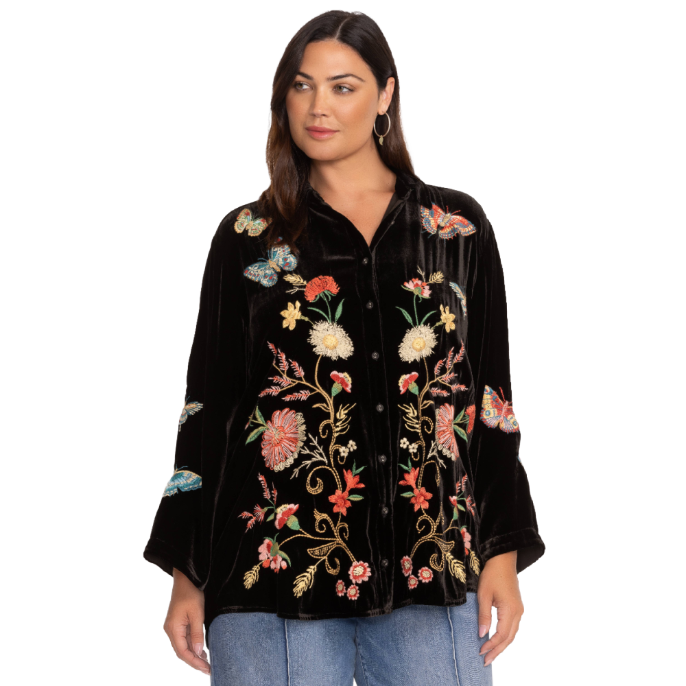 LUCIANA KIMONO SLEEVE SHIRT BLACK