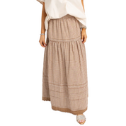 MAXI SKIRT GINGHAM TAN