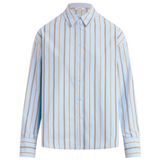 THE CINCHED WAIST SKY STRIPE