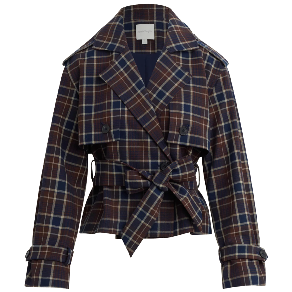 CHARLES TRENCH TOFFEE PLAID