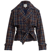 CHARLES TRENCH TOFFEE PLAID