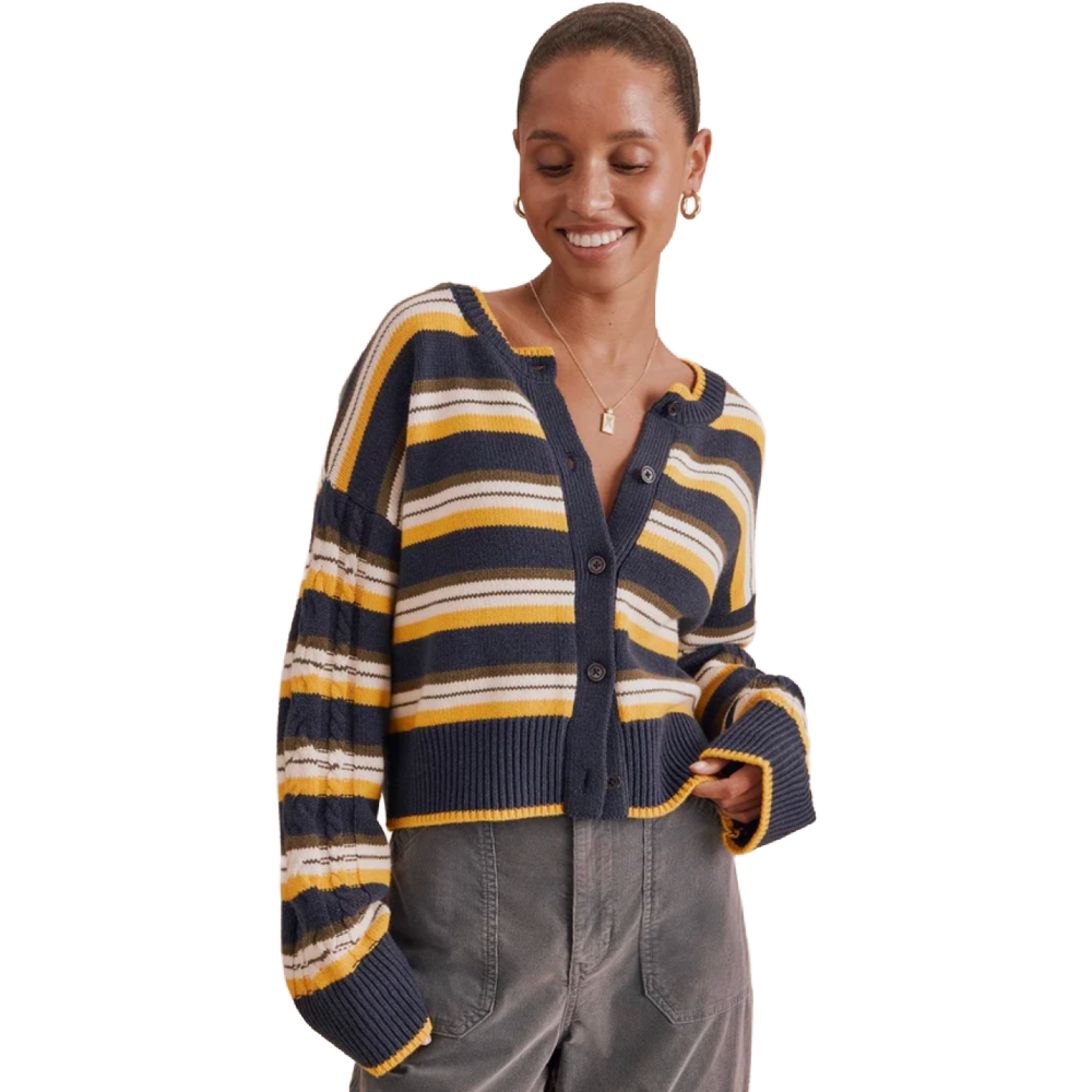 SONOMA STRIPE NAVY SUNFLOWER