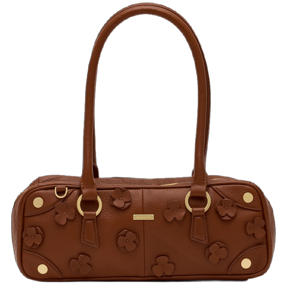 MEREDITH SMALL SIENNA FLORA/BRUSHED GOLD
